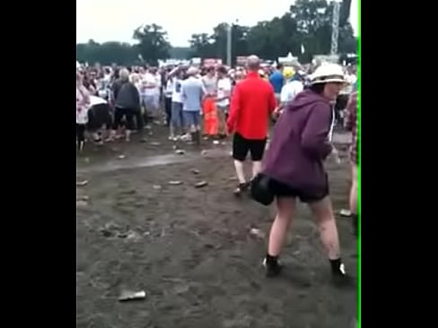 LOL. Man slides into girl peeing. Crazy & funny.