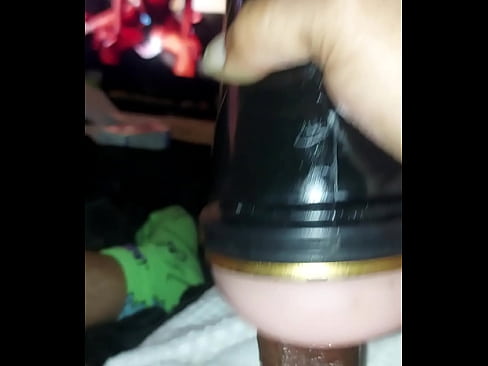 Fun with Fleshlight while watching porn