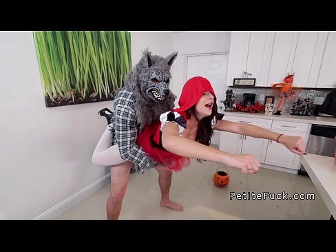 Little red riding hood takes big cock from wolf