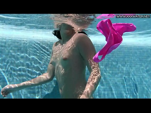 Sexy skinny teen Jessica stripping underwater