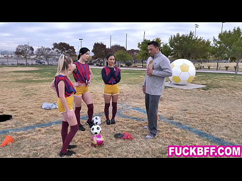Petite soccer teenies gave the coach something he did not expect at all