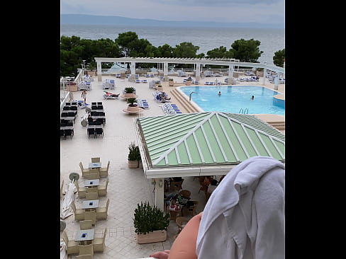 wanking with wife on balcon