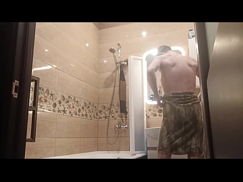 Sexy boy masturbation in bath at morning