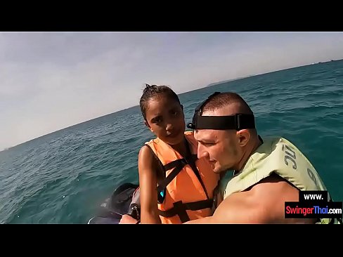 Public cock sucking Asian during a trip with a jetski
