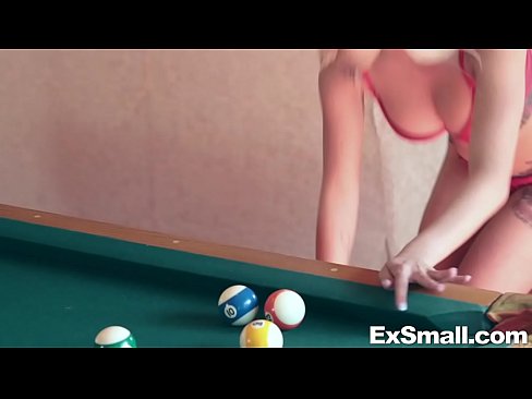 He knows how good at pool he is so he challenges her to a bet that ends in her fucking him.