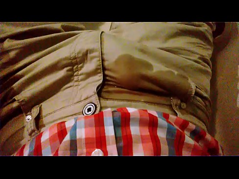 Italian guy pisses in his pants and cum