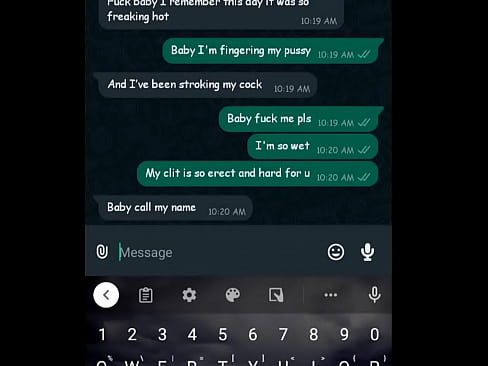 Sexting with my lover on WhatsApp at the office