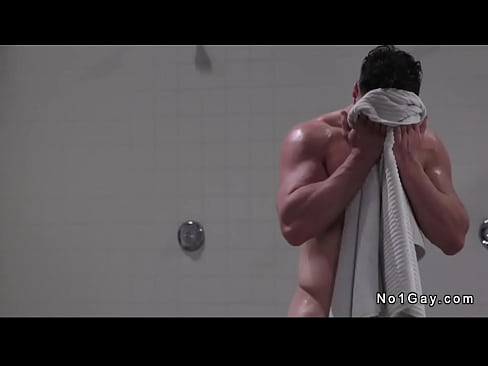 Fresh out of the locker room shower Michael Boston gives hard dick to AJ Sloan for blowjob then in near bench anal fucks his sweaty ass hole