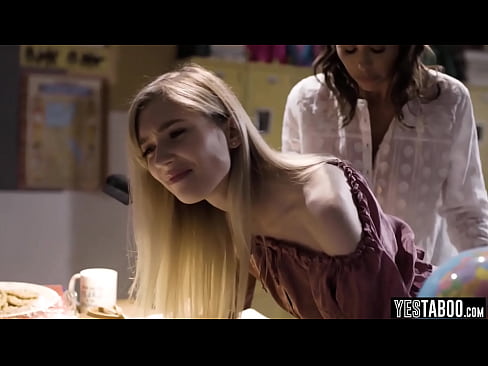 Cute blonde gets her pussy licked by her lesbian teacher