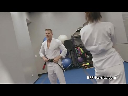 Kung fu master fucks three teens during training