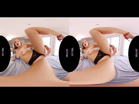 Stunning busty redhead tests out multiple sex toys in virtual reality