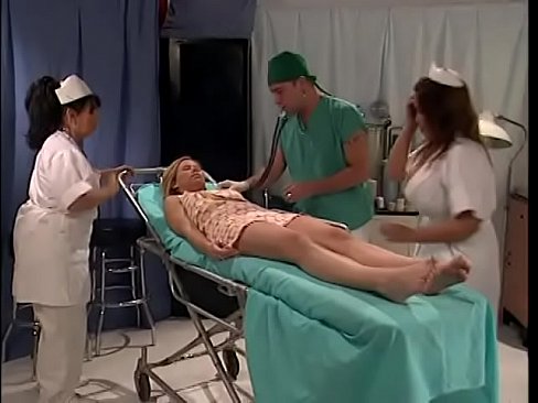 Well hung doctor helps fair-haired patient with small tits in first-aid station
