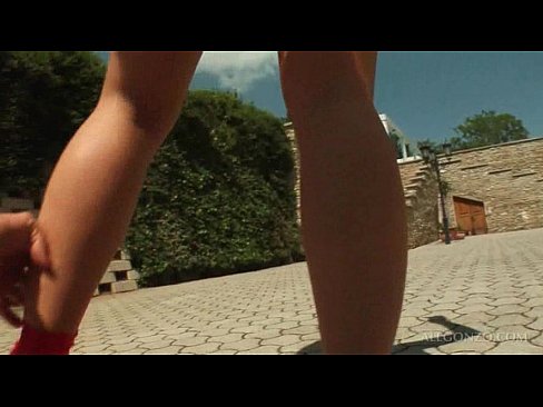 Hot ass brunette mouth fucking hungry shaft by the pool