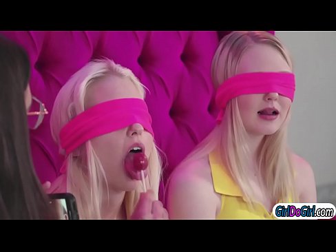 Chloe Cherry and Lily Rader get blindfolded for a tasting game.Abella Danger lets them tast lollipops and cookies before she offers them her pussy.Then she squirt in their faces and thats the start of them kissing, licking and squirting each other