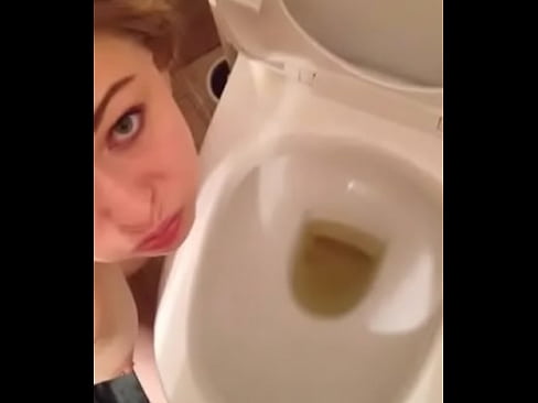 Hot brunette teen slut swallows boyfriends piss over toilet