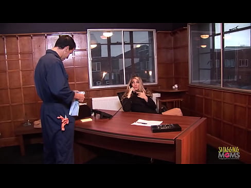 A beautiful blonde mature businesswoman is at the office and when a janitor walks in she jumps him  A beautiful blonde mature businesswoman is at the office and when a janitor walks in she jumps him