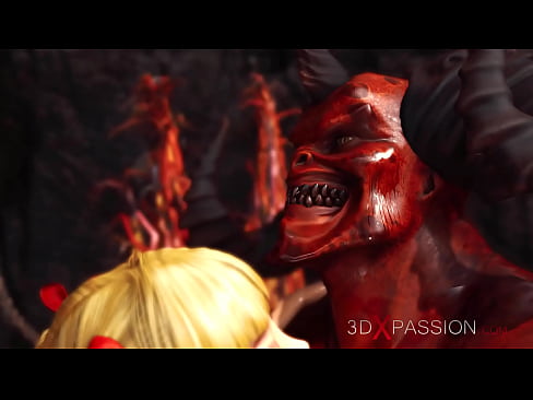 Devil plays with a super hot girl in hell