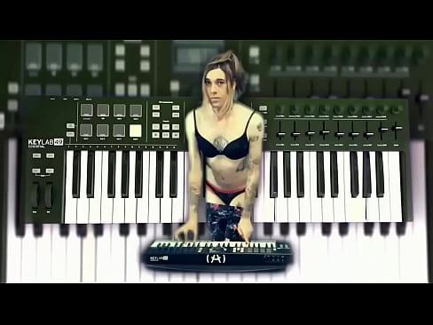 Sexy Girl making music in Hot Lingerie