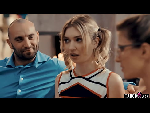 MILF coach introduces tight college cheerleader to her hubby