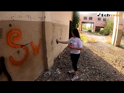 Naughty girl gave a little blowjob and wanted sex (graffiti)