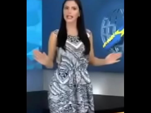 Cute Arab newscaster removes her clothes during newscast