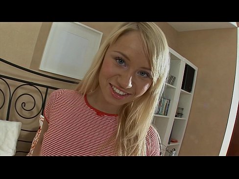 Blonde college girl in her first time sex on camera