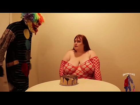 Asstyn Martyn gets fucked super hard by gibby the clown with a face full of cake