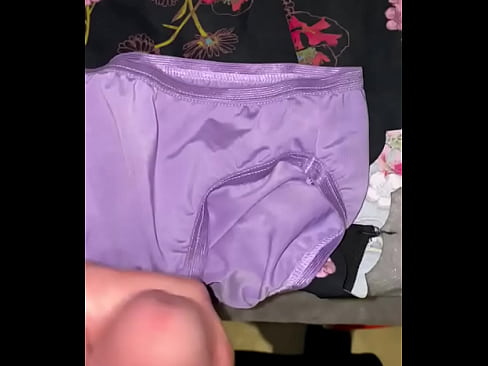 Playing with panties and cumming
