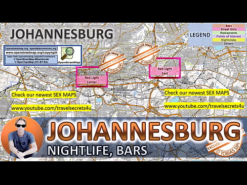 Street Map of Johannesburg, South Africa, with Indication where to find Streetworkers, Freelancers and Brothels. Also we show you the Bar, Nightlife and Red Light District in the City. Threesome