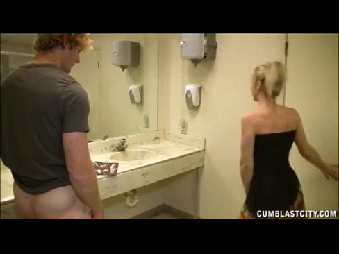 Blonde Gets A Cumblast In The Bathroom