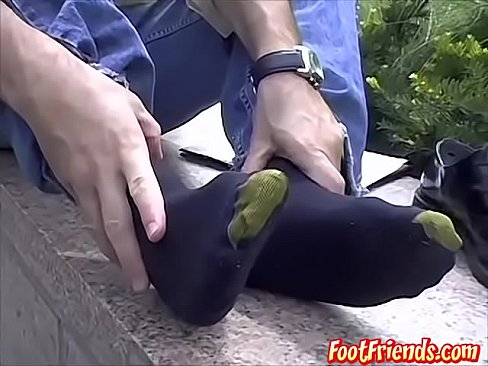 Public feet showing with gay dude Doug