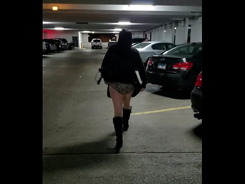 Showing off my new panties at in the parking garage at the casino in Joliet