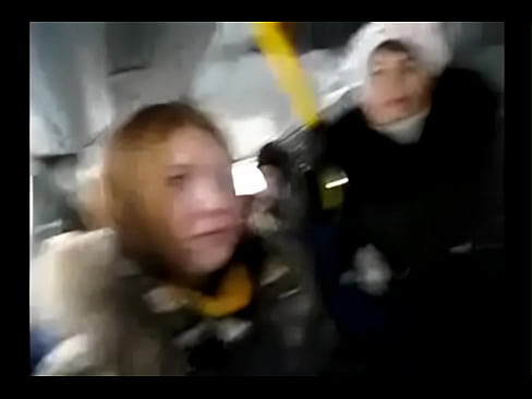 Russian girls flirt with an exhibitionist stranger on the bus