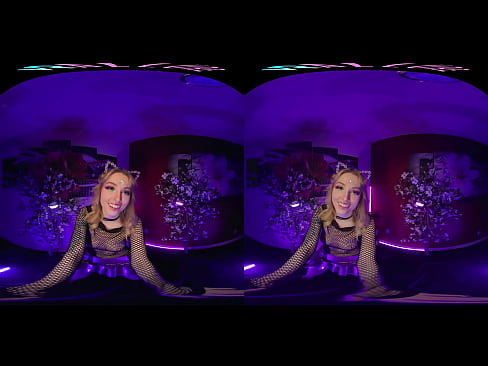 Cute blonde brings the EDM festivals home and masturbates for you in VR