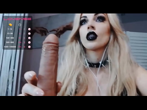 Blonde goth hot blowjob and feet cam