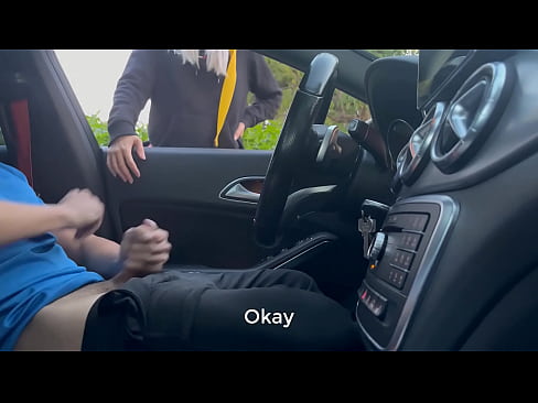 I'm in the car jerking off at the gym door and a pretty girl who was passing by helps me finish cumming in public, she was the girl I liked and she makes me very horny with her tight leggings when she does squats  I'm in the car jerking off at the gym door and a pretty girl who was passing by helps me finish cumming in public, she was the girl I liked and she makes me very horny with her tight leggings when she does squats