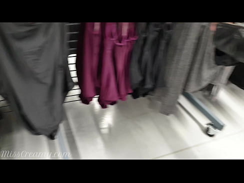 Public flash - I pull out my cock in front of a young teacher in the mall changing room and she helps me cum - it's very risky 4K