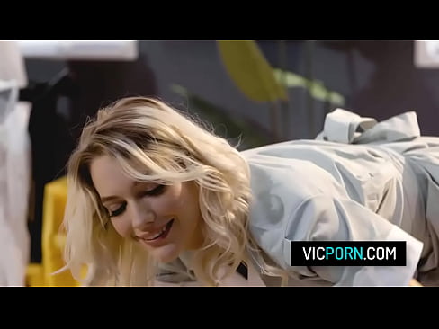 Hot blonde babe gets ass pounded in her workplace