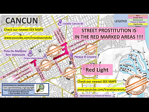 Street Map of Cancun, Mexico with Indication where to find Streetworkers, Freelancers and Brothels. Also we show you the Bar, Nightlife and Red Light District in the City, Blowjob