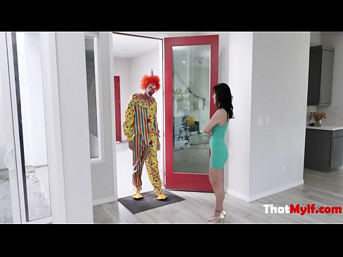 MILF fucks stranger clown