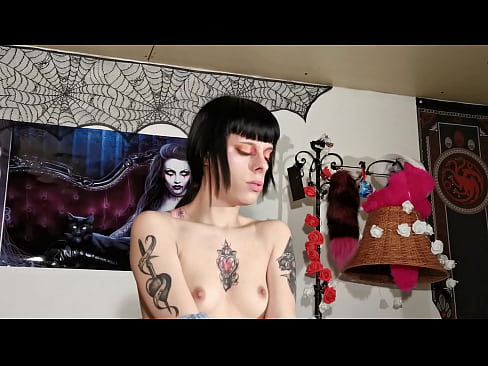 Goth whore plyaing with lollipop (with sexy female dirty talk)