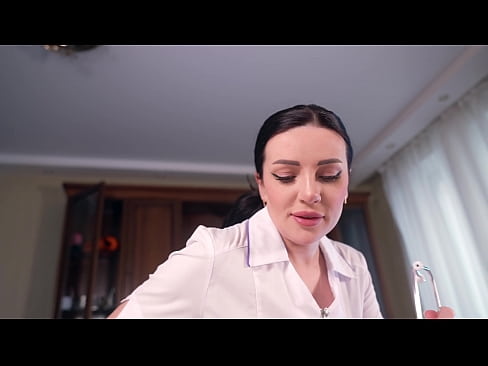 Cum on the face of a beautiful nurse