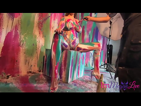 BEHIND THE SCENES MONTAGE OF ONE OF MY BODY PAINTING PHOTOSHOOT SESSION - ImMeganLive, MeganLive, IML