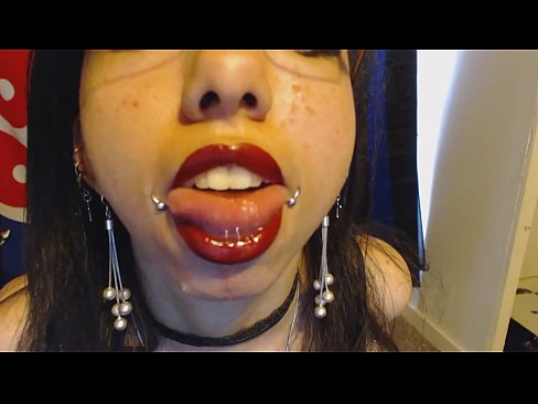 Spit Saliva Fetish - Red Lips Drool a lot down Chin