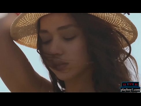 Asian teen model from the Filipines outdoor striptease