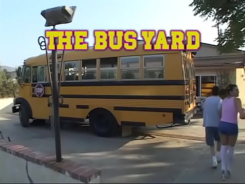 Horny little whore gets pounded hard from behind in a yellow bus