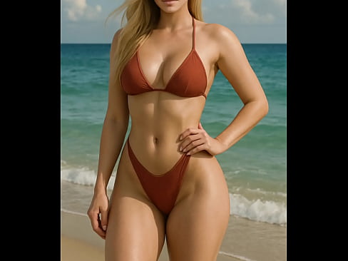 Loira cavala na praia olha que tesão de mulher