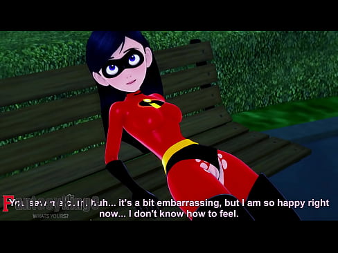 Violet of the incredibles having sex in the park pov and normal whit his super hero swit disn ey animation