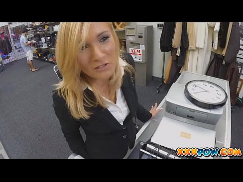 Sexually milf got fired and goes to a pawn shop to sell some stuff