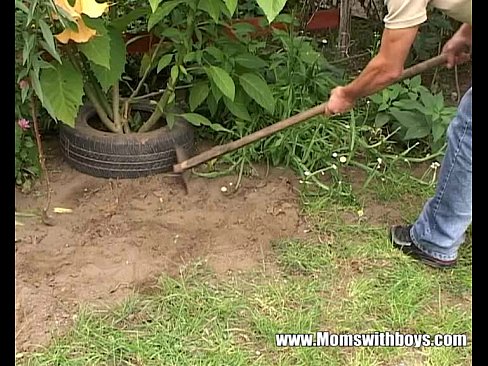 Young Gardener Gets To Fuck His Horny Mature Client